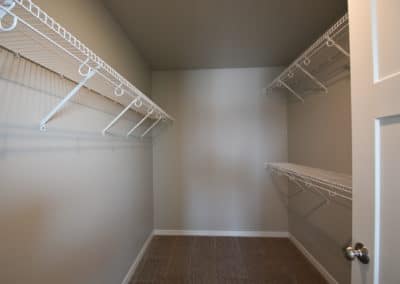 View of walk in closet with wire shelves